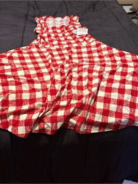Red & White Check Tank Dress - Women’s Dress